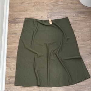 LOFT Dark Green A-Line Skirt